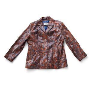 Pelle Studio Vintage Wilsons Leather Multicolor Snake Skin Blazer Women's L